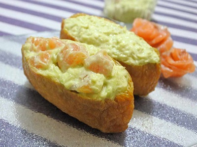 OKFOOD OINARI MENU  vol.6 アボカドいなり（サーモン&チーズわさび）